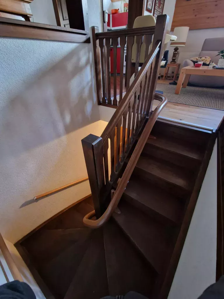 escalier courbe Champex étage