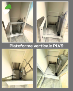 Plateforme élévatrice verticale PLV9 pour PMR, intérieur. Ascenseur pour personnes à mobilité réduite.