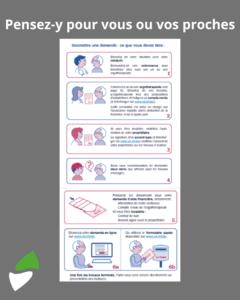 LSM Mobility Guide étape par étape pour une demande de remboursement d'ergothérapie. Texte : Pensez-y pour vous ou vos proches.