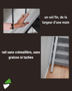 LSM Mobility Main courante fine et lisse pour escalier, sans graisse ni taches.