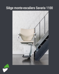 LSM Mobility Siège monte-escaliers Savaria 1100 beige, installé sur un escalier.