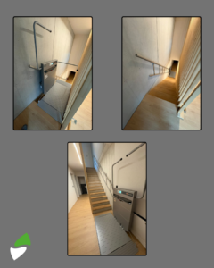 LSM Mobility Plateforme élévatrice pour escaliers en béton et bois, installation moderne